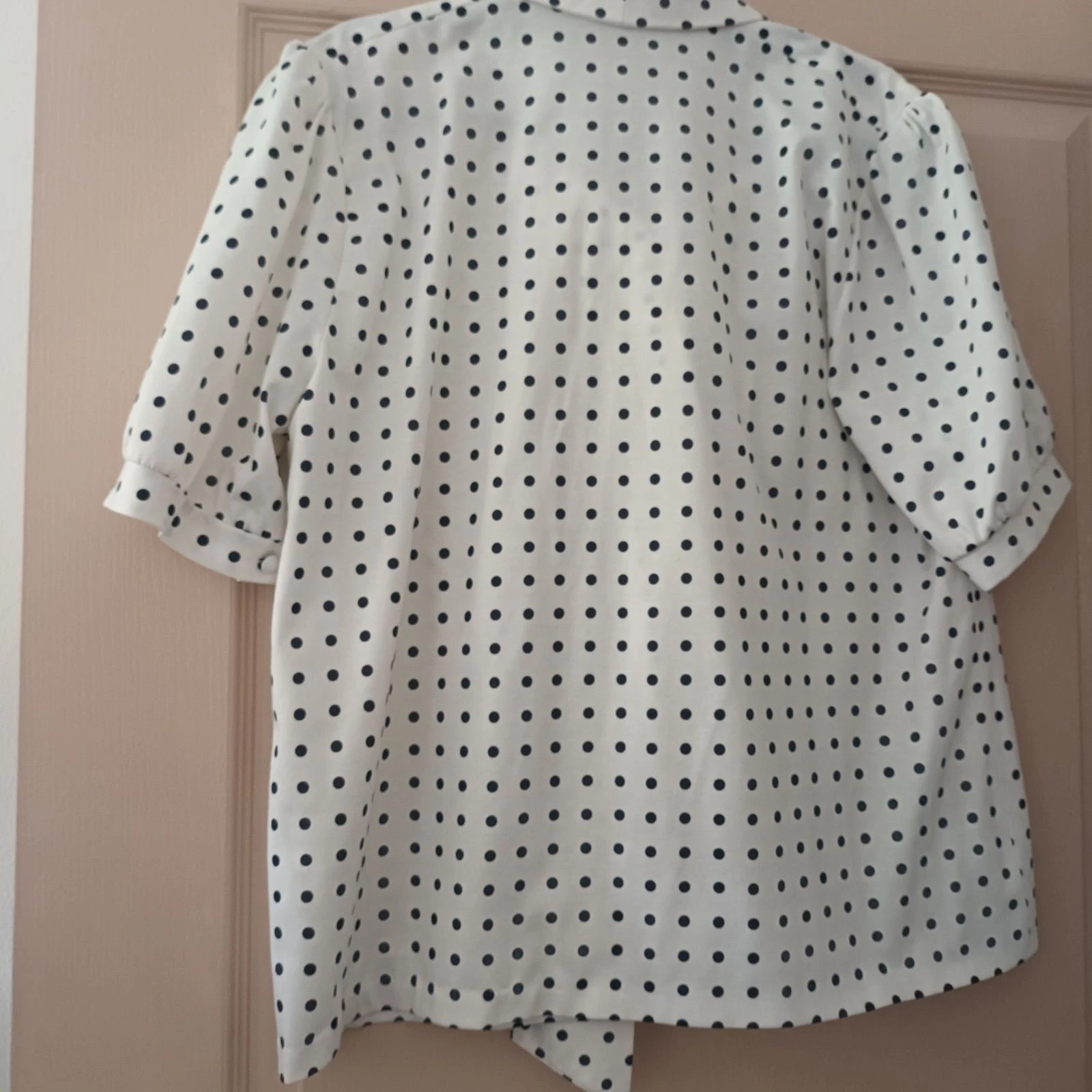 Chique vintage Marcel Griffon vest met stippen - Lavallière kraag / knoop maat 40 – photo 9
